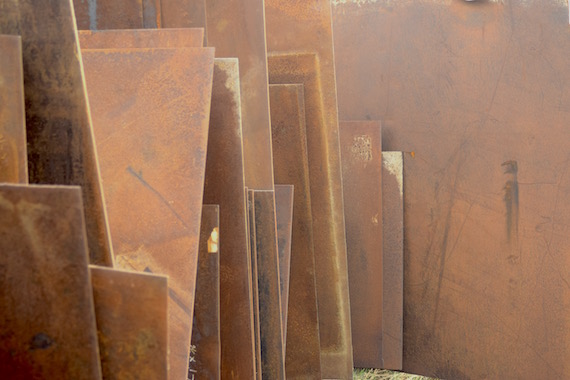 Steel plates in both large and small sizes.